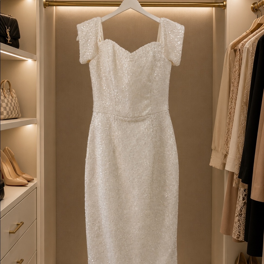 dress with white sequences very elegant